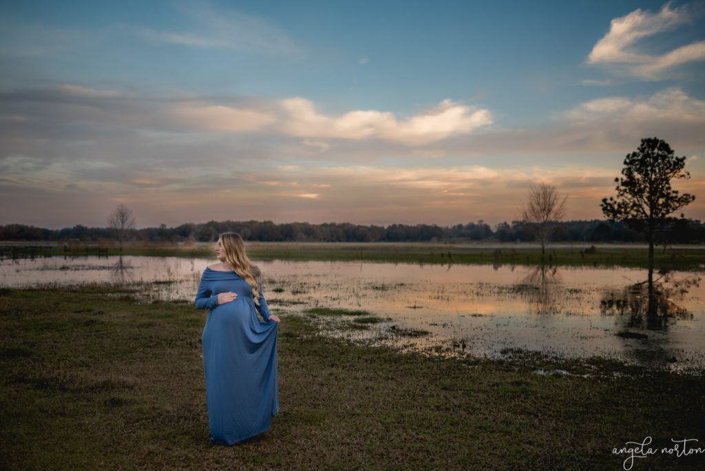 maternity image at blue hour